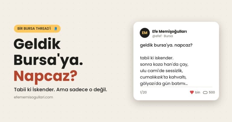 Geldik Bursa'ya, napcaz? yazısının kapağı